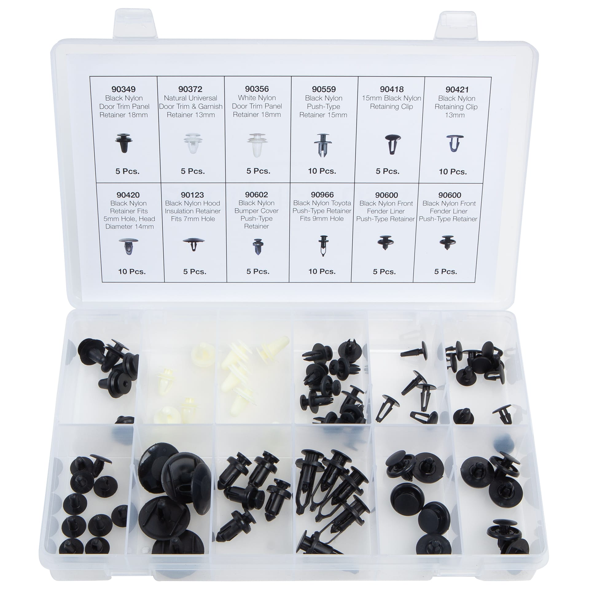 80 PC. Toyota Retainer Assortment in 12 Compartments - OPK92 - Image 3
