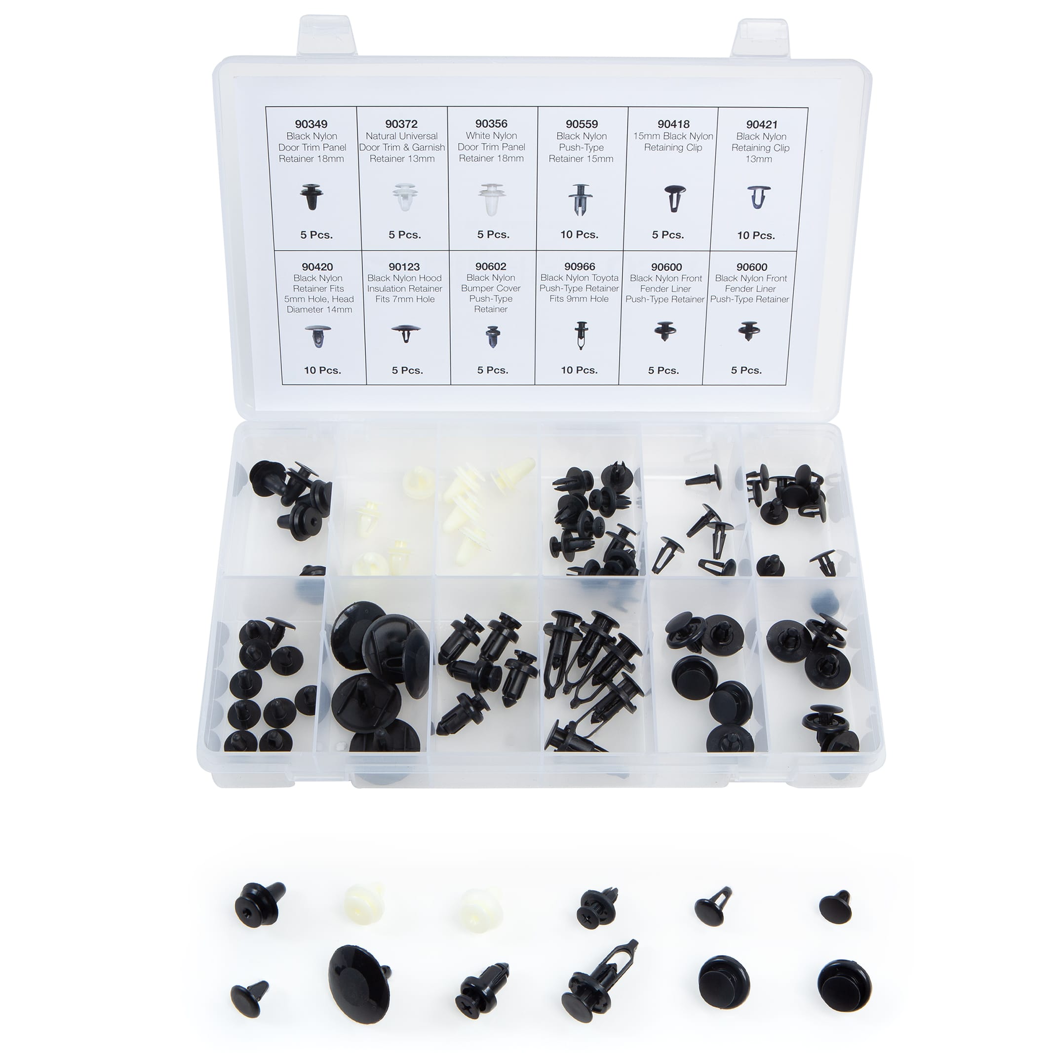 80 PC. Toyota Retainer Assortment in 12 Compartments - OPK92 - Image 5