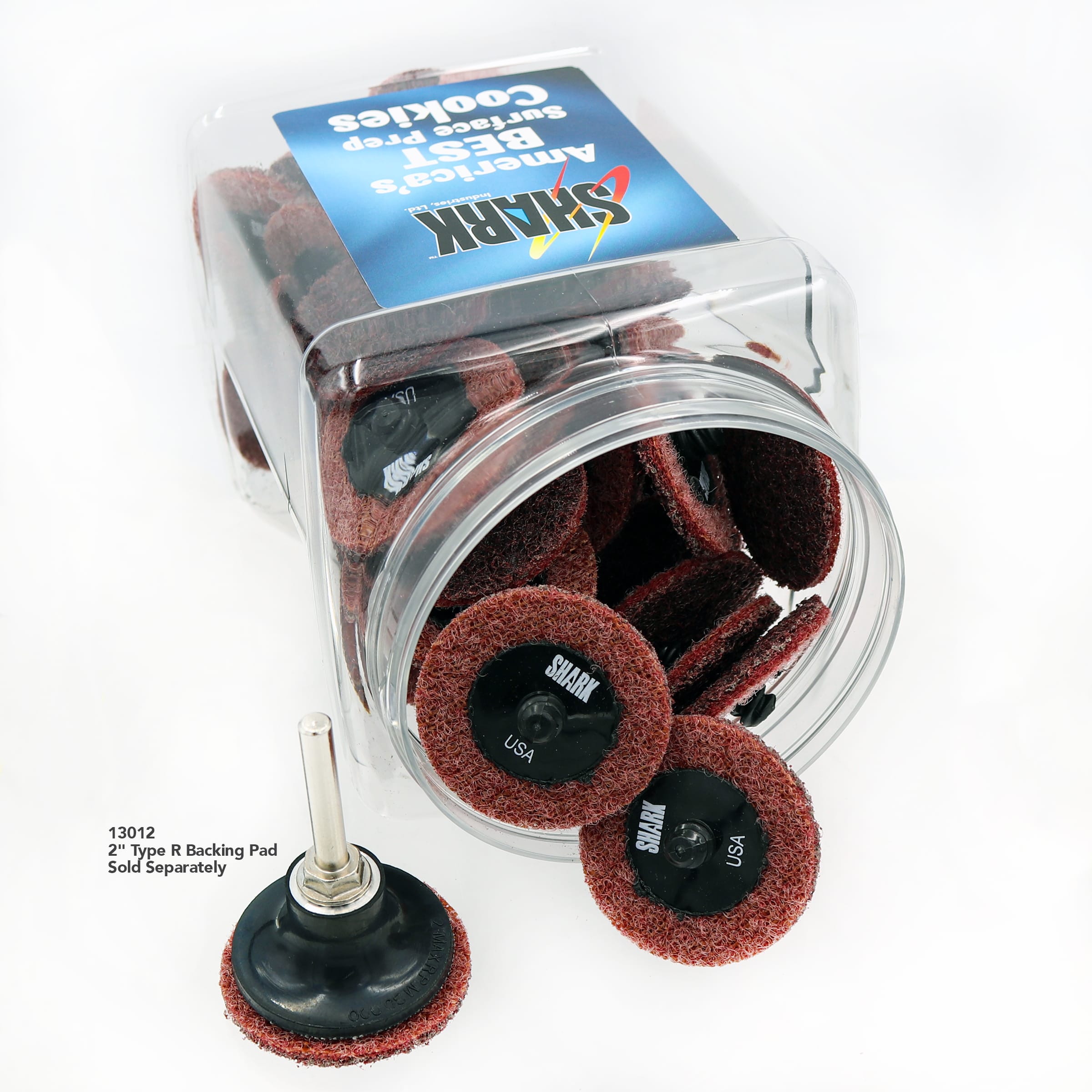 50 PK | Star-Brite Surface Prep Discs - 2" Medium/Maroon - America's Best Cookies in Clear Storage Cookie Jar - Image 4