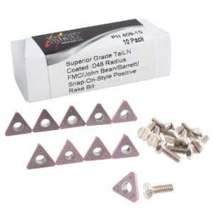 10 PK | Positive Rake Bit with TiALN Coating and .048 Larger Radius - Accu-Turn, Bosch, FMC, Hofmann, Hunter, Ranger, RJ West, RELS, Shark Style