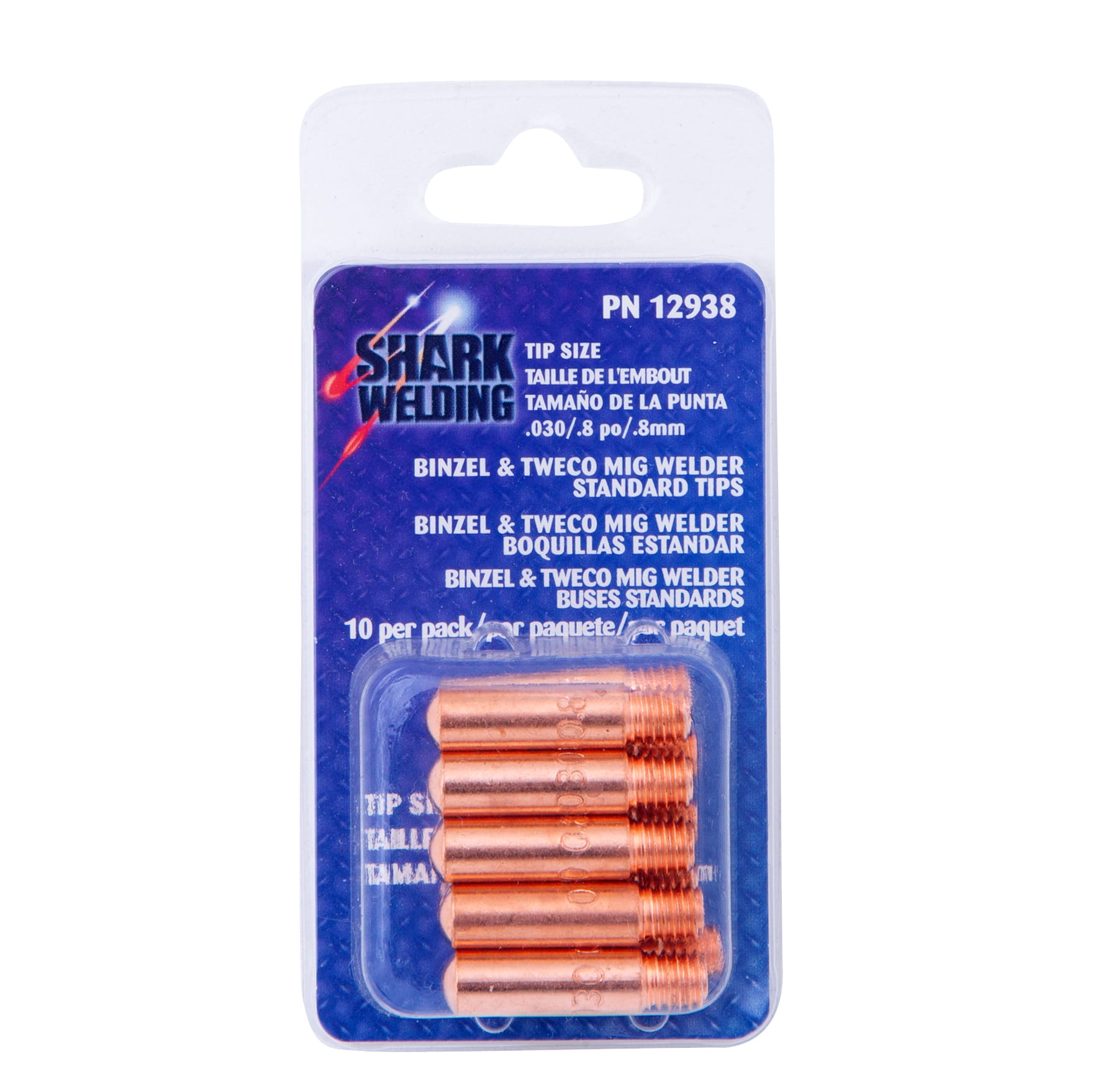10 PK | Mig Welder Contact Tip (Standard) - Binzel/Tweco - Tip Size .030" - I.D. Size .8 mm - Image 3