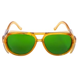 Orange Side-Shield Safety Glasses Shade #3 Green Lens