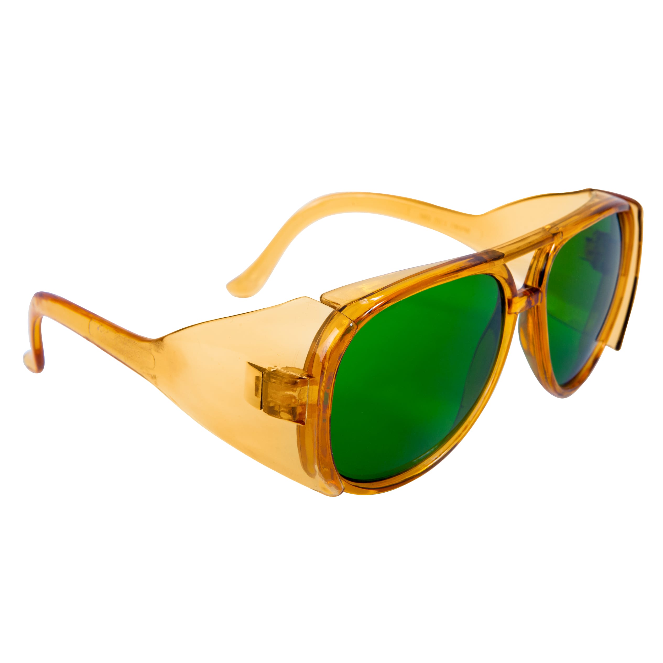 Orange Side-Shield Safety Glasses Shade #3 Green Lens - Image 2
