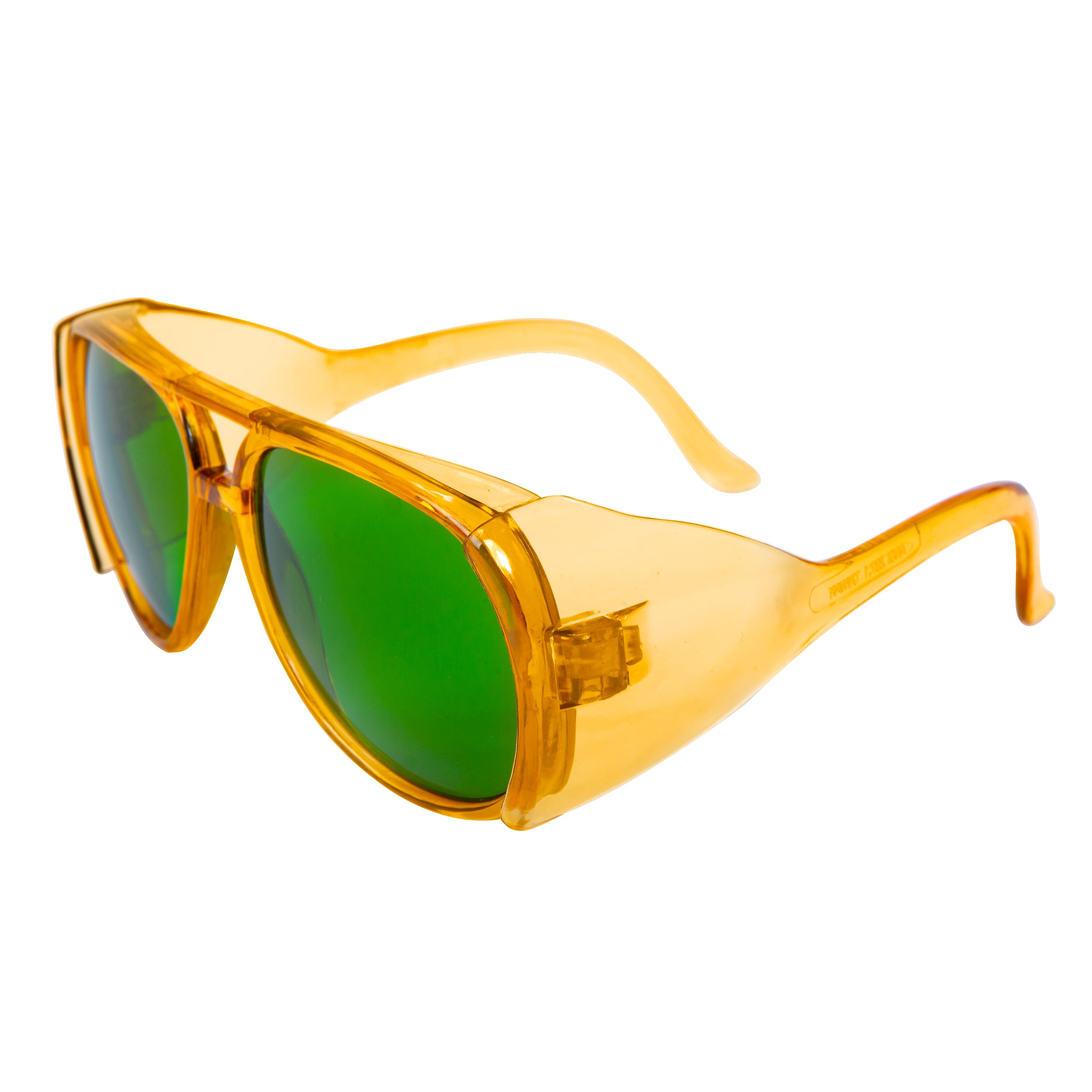 Orange Side-Shield Safety Glasses Shade #3 Green Lens - Image 3