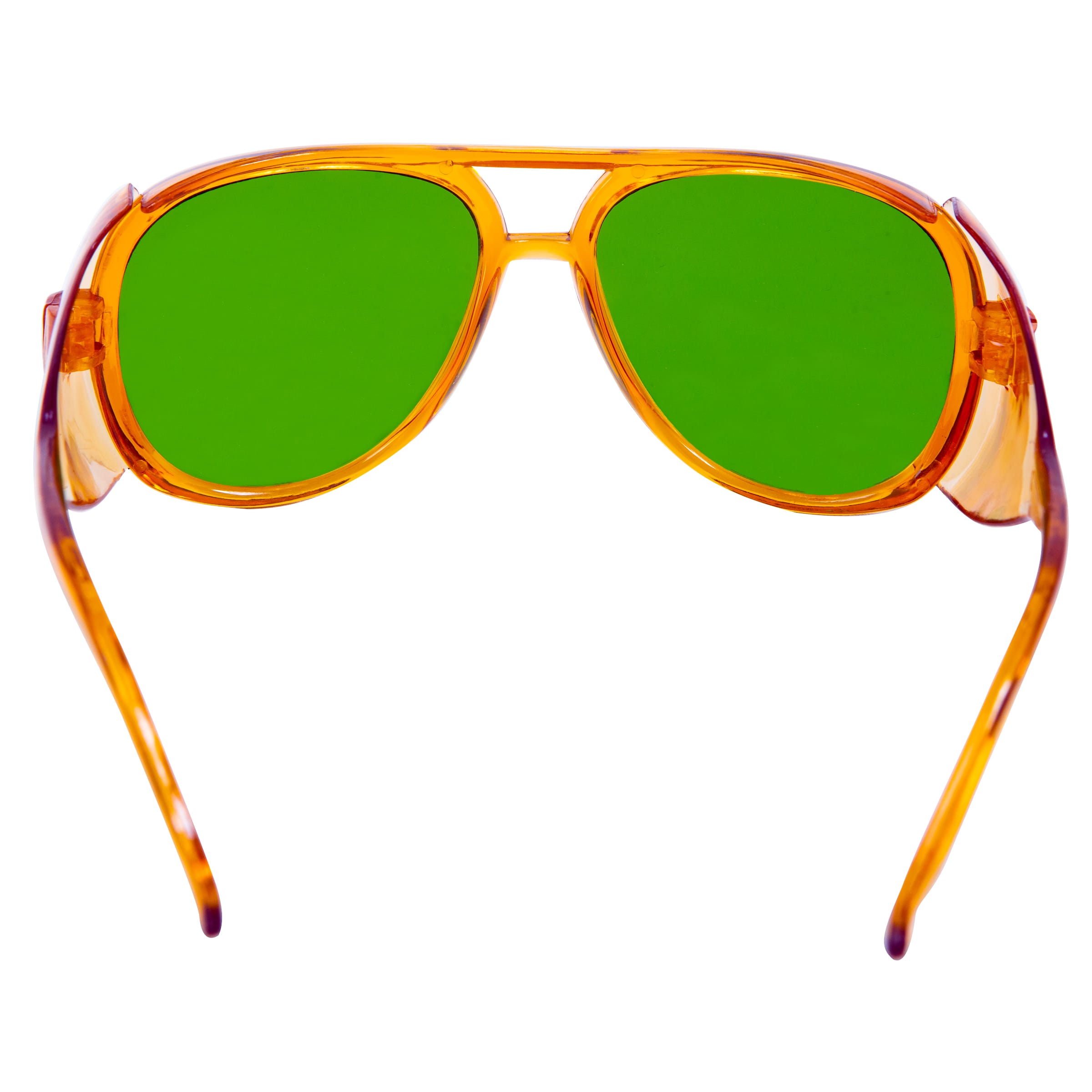 Orange Side-Shield Safety Glasses Shade #3 Green Lens - Image 4