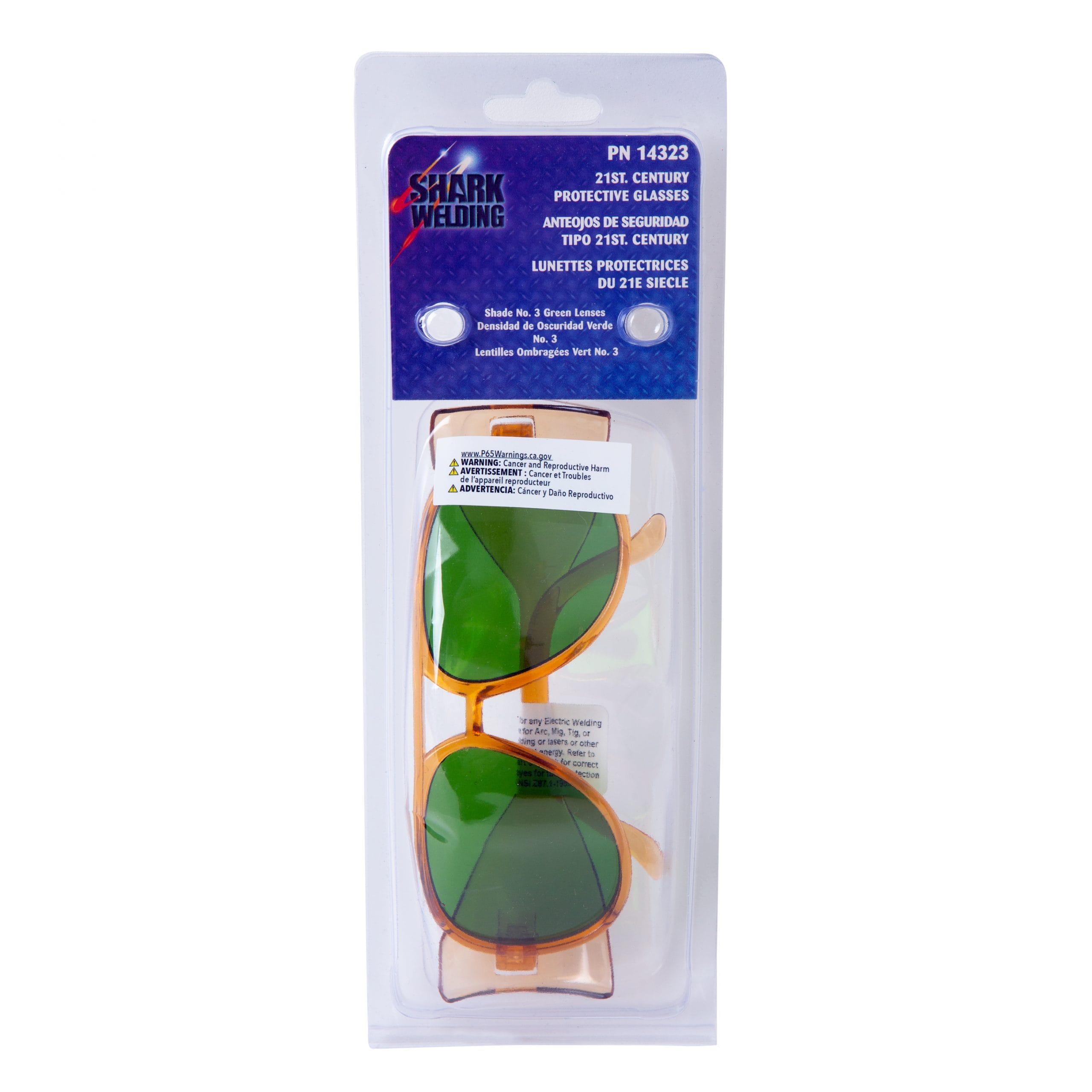 Orange Side-Shield Safety Glasses Shade #3 Green Lens - Image 5