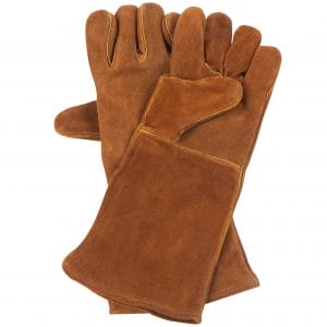 Welding Gloves - Brown Leather, Size Large