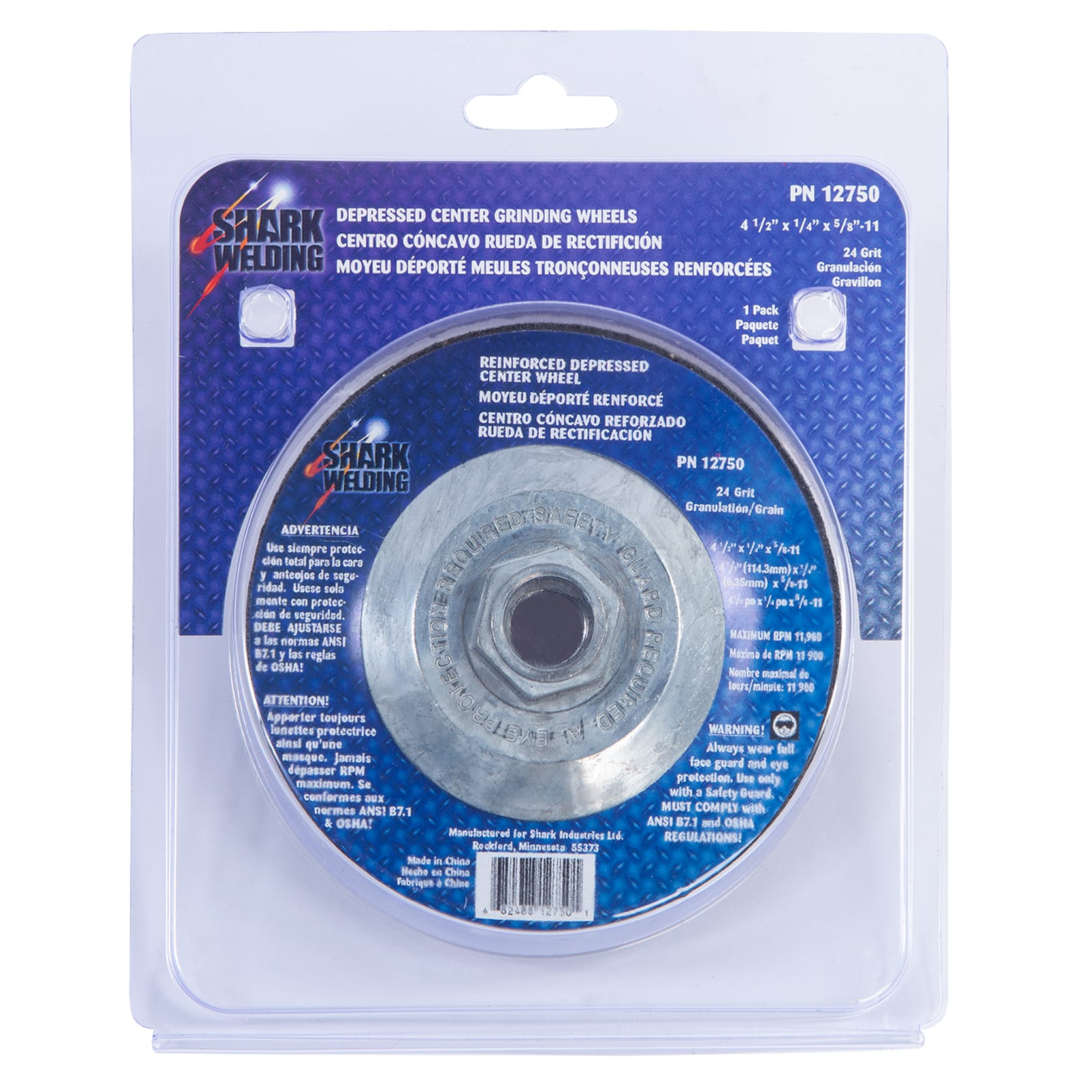 1 PK | Type 27 Grinding Wheels, 4-1/2" x 1/4" x 5/8-11, 24 Grit - Image 4