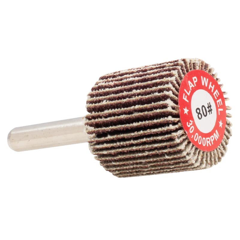 1 PK | Flap Wheel - Aluminum Oxide - 1" x 1" x 1/4" Shank - 80 Grit - Image 2