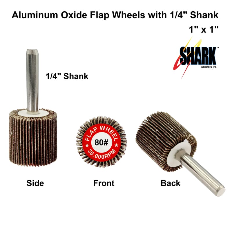 1 PK | Flap Wheel - Aluminum Oxide - 1" x 1" x 1/4" Shank - 80 Grit - Image 4