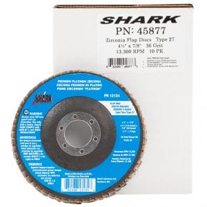 10 PK | Flap Disc - Type 27 - Zirconia (Premium) - 4.5" x 7/8" - 36 Grit