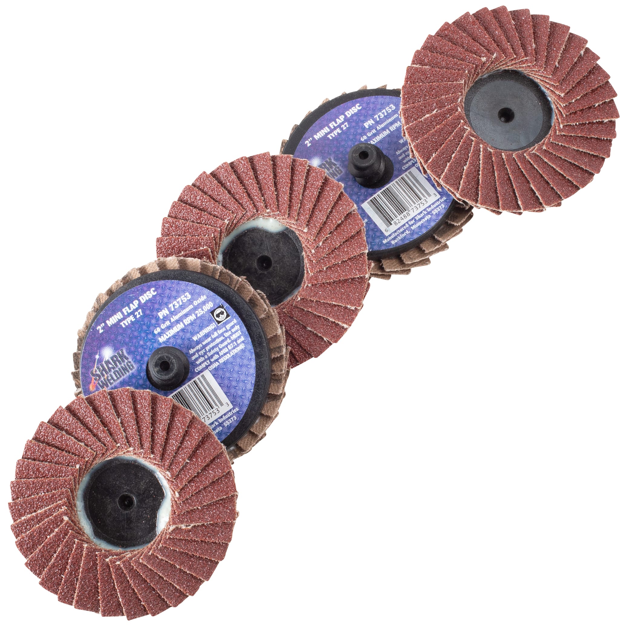 5 PK | Mini Flap Disc - Type 27 - Aluminum Oxide - 2" - 60 Grit - Image 3