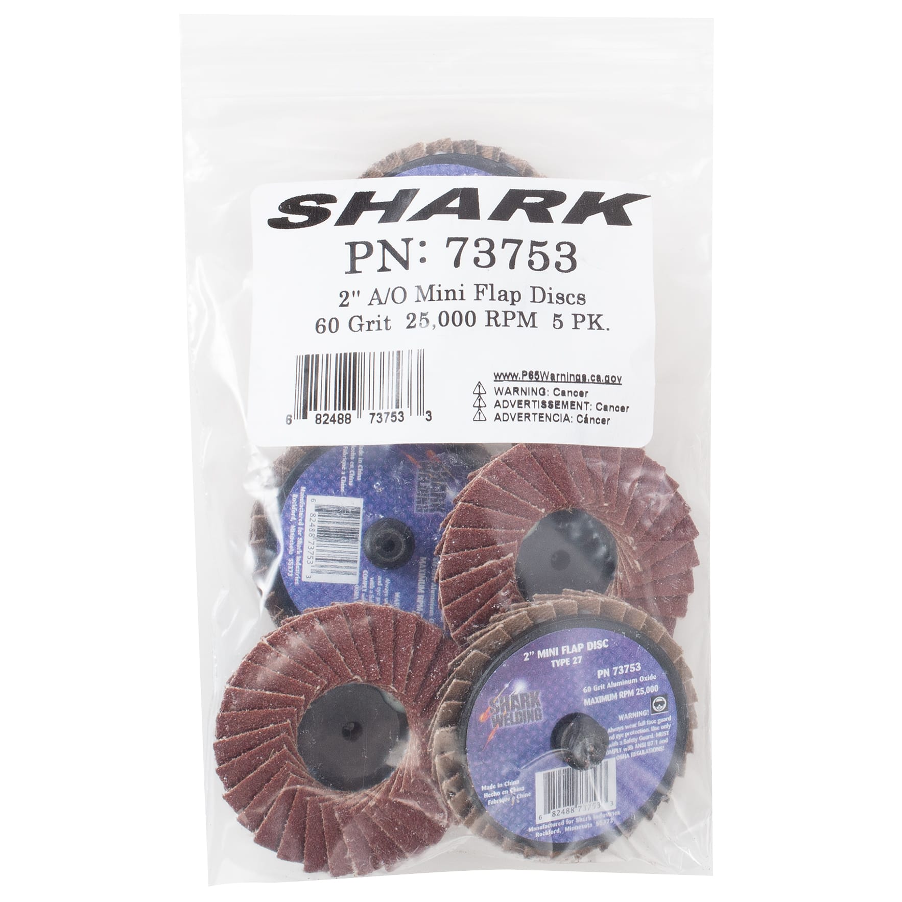 5 PK | Mini Flap Disc - Type 27 - Aluminum Oxide - 2" - 60 Grit - Image 5