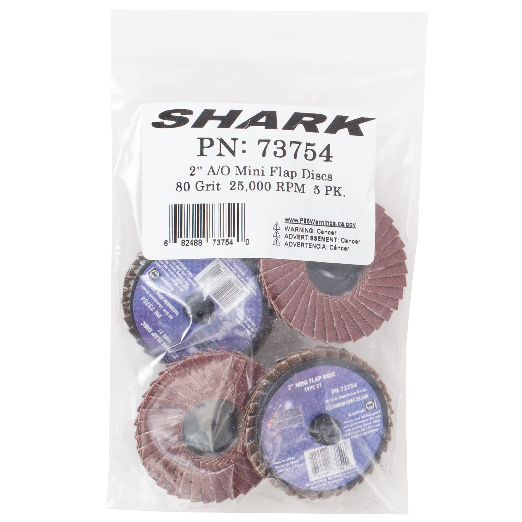5 PK | Mini Flap Disc - Type 27 - Aluminum Oxide - 2" - 80 Grit - Image 5