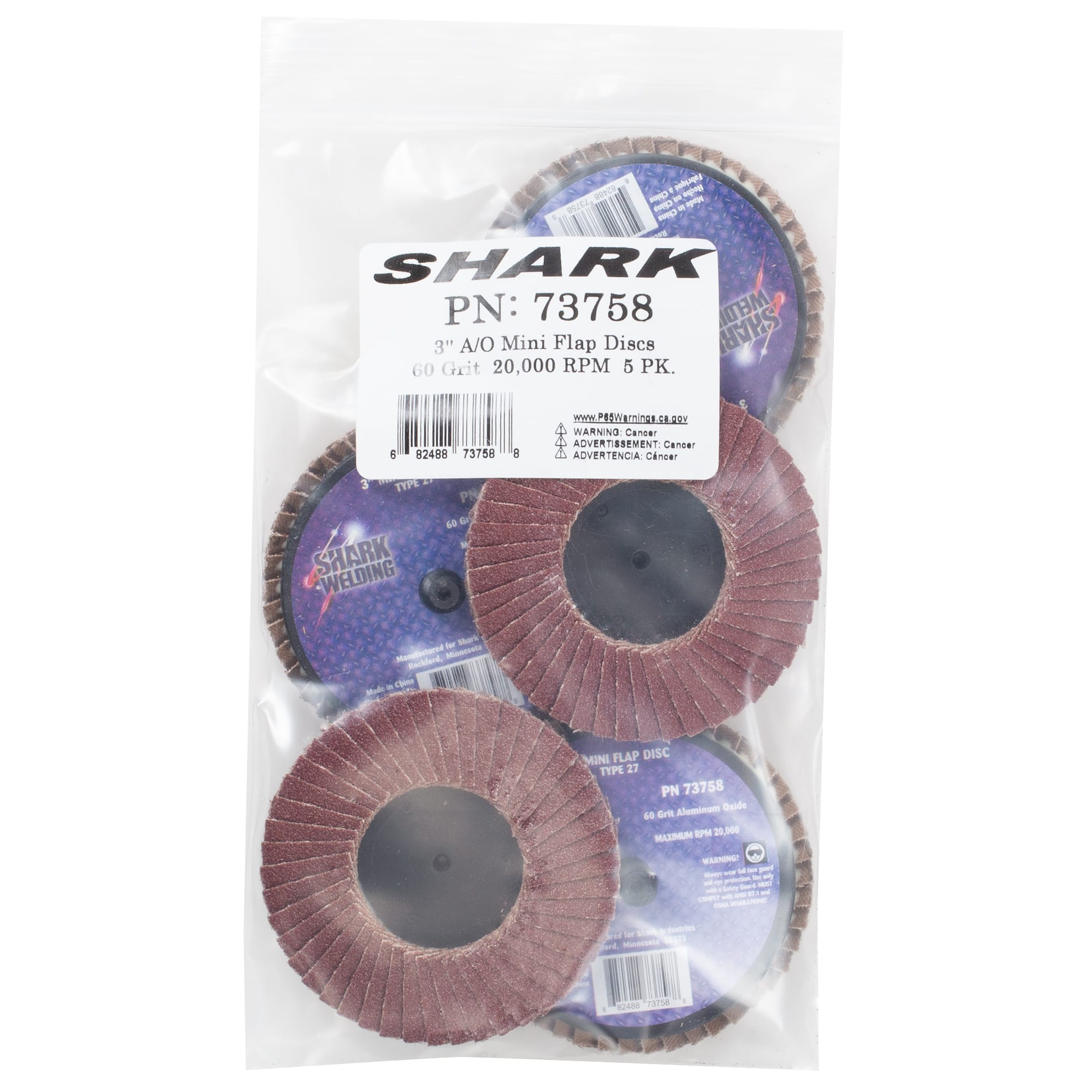 5 PK | Mini Flap Disc - Type 27 - Aluminum Oxide - 3" - 60 Grit - Image 5