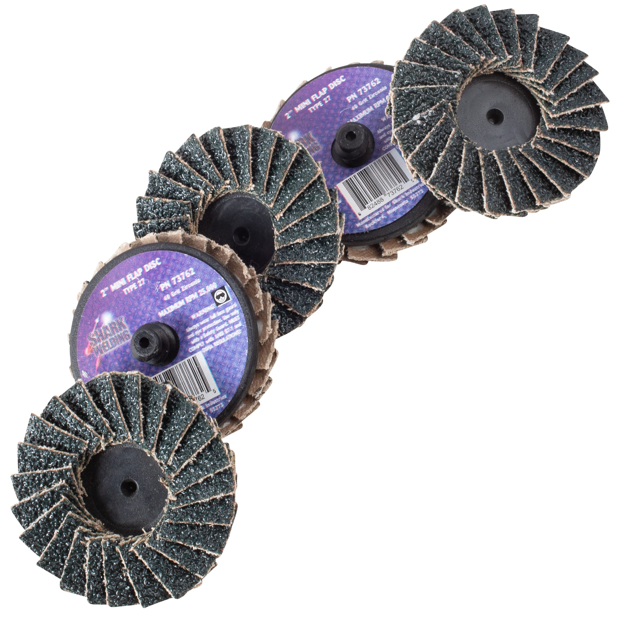 5 PK | Mini Flap Disc - Type 27 - Zirconia - 2" - 40 Grit - Image 3