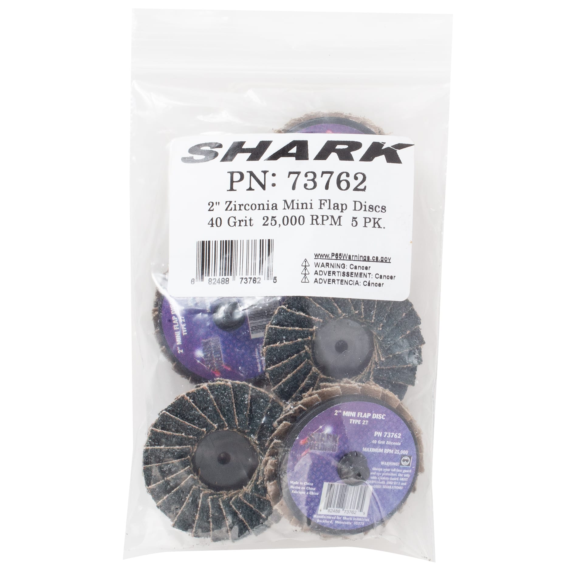 5 PK | Mini Flap Disc - Type 27 - Zirconia - 2" - 40 Grit - Image 5