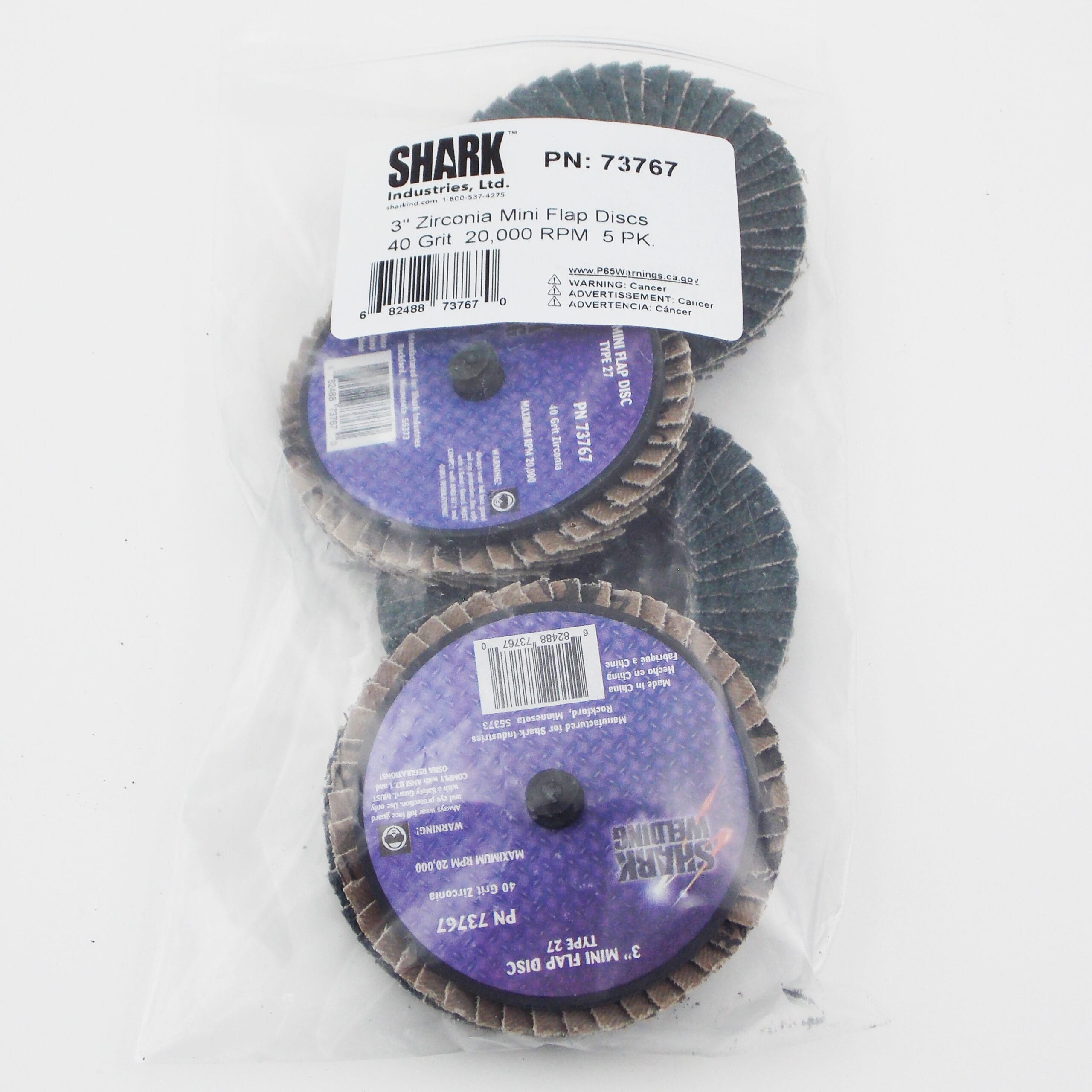 5 PK | Mini Flap Disc - Type 27 - Zirconia - 3" - 40 Grit - Image 2