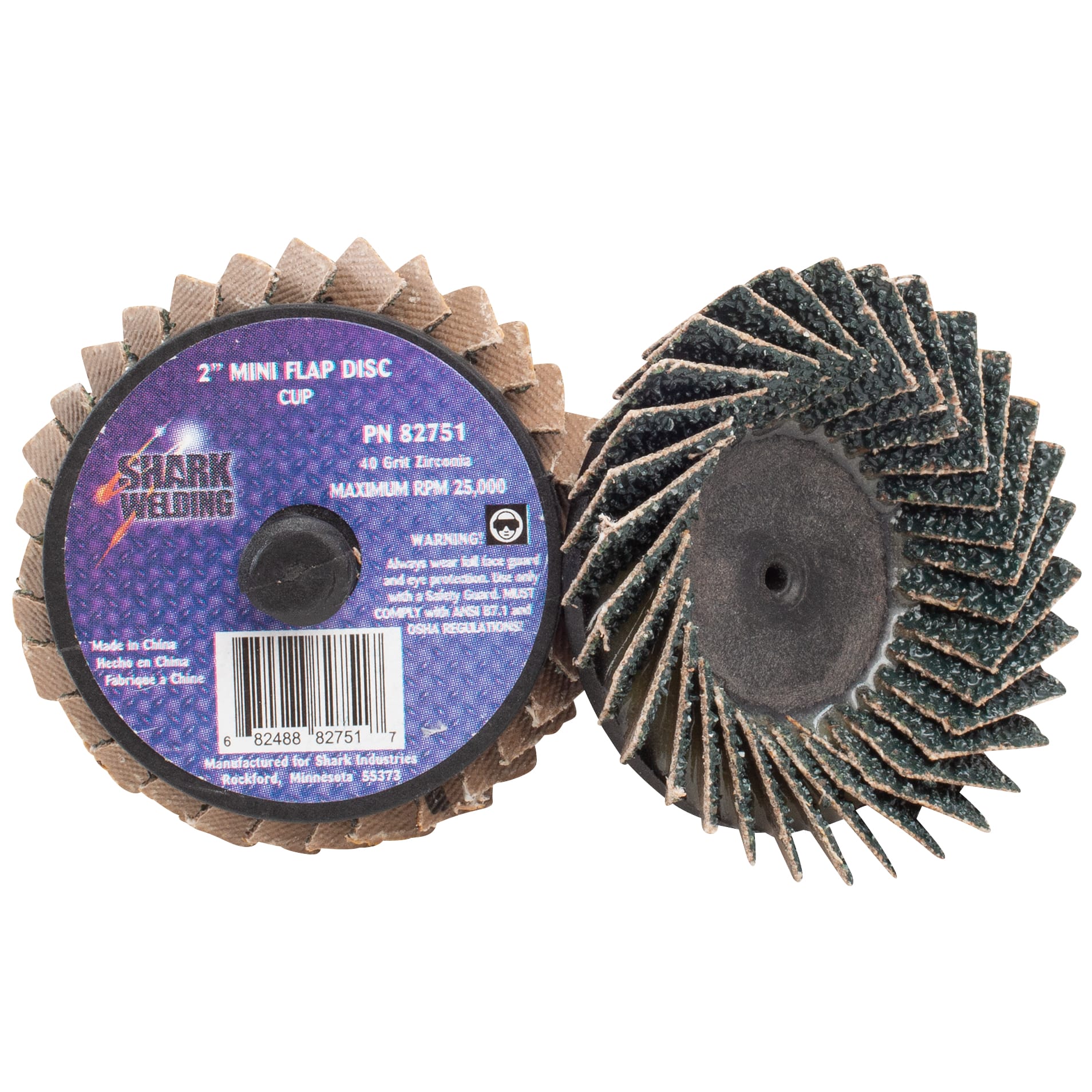2 PK | Mini Flap Disc - Cup Style - Zirconia - 2" - 40 Grit - Image 2