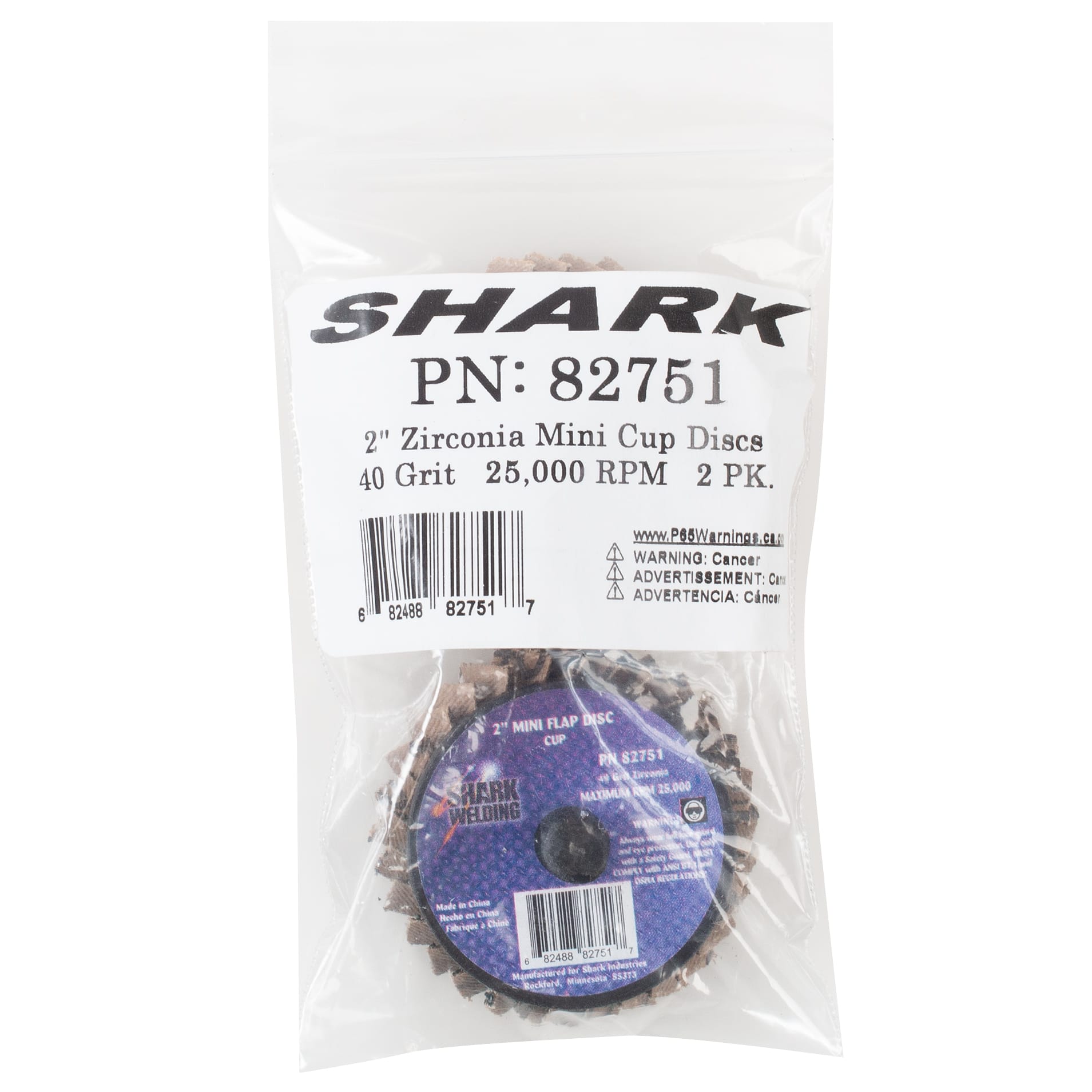 2 PK | Mini Flap Disc - Cup Style - Zirconia - 2" - 40 Grit - Image 3