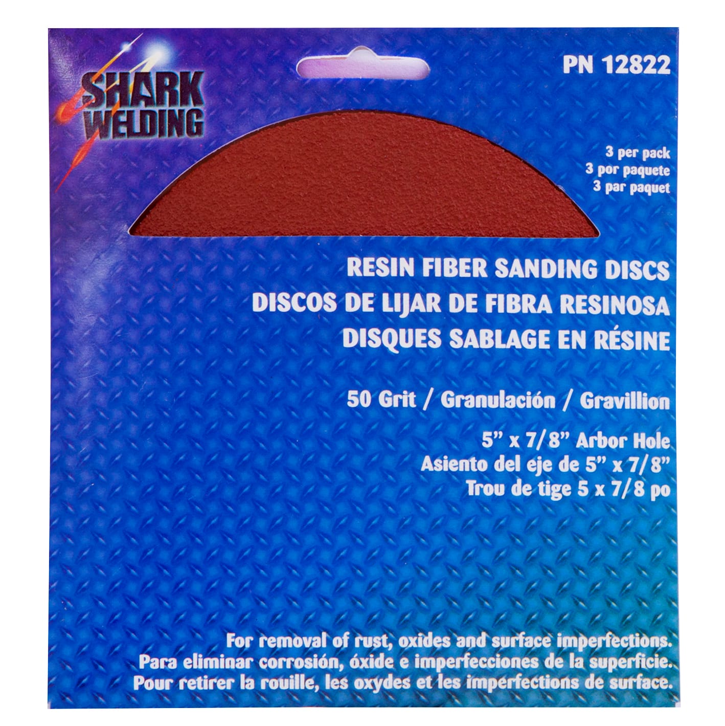 3 PK | Resin Fiber Disc - Aluminum Oxide - 5" x 7/8" - 50 Grit - Image 2