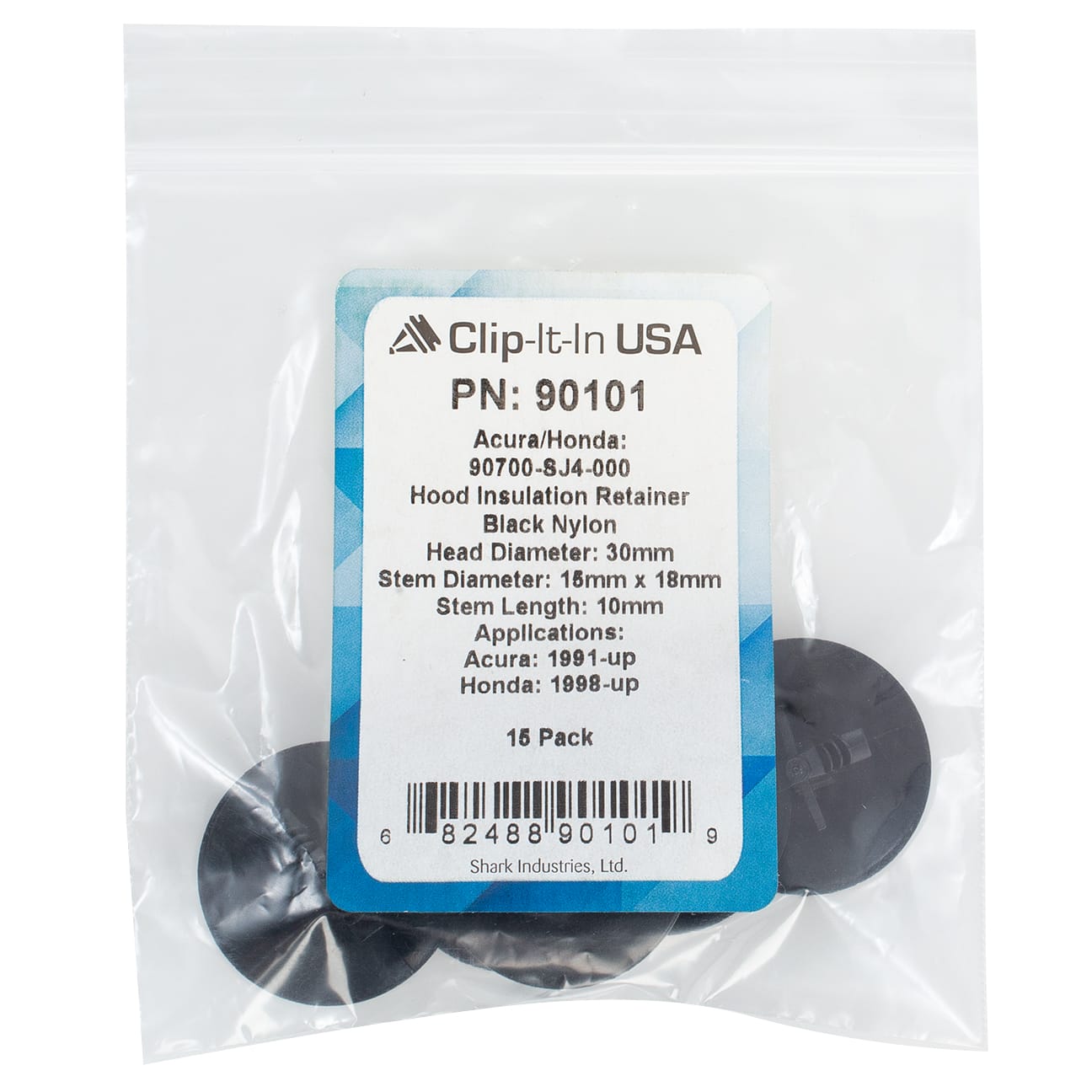 15 PK | Acura & Honda Hood Insulation Retainer - Image 5