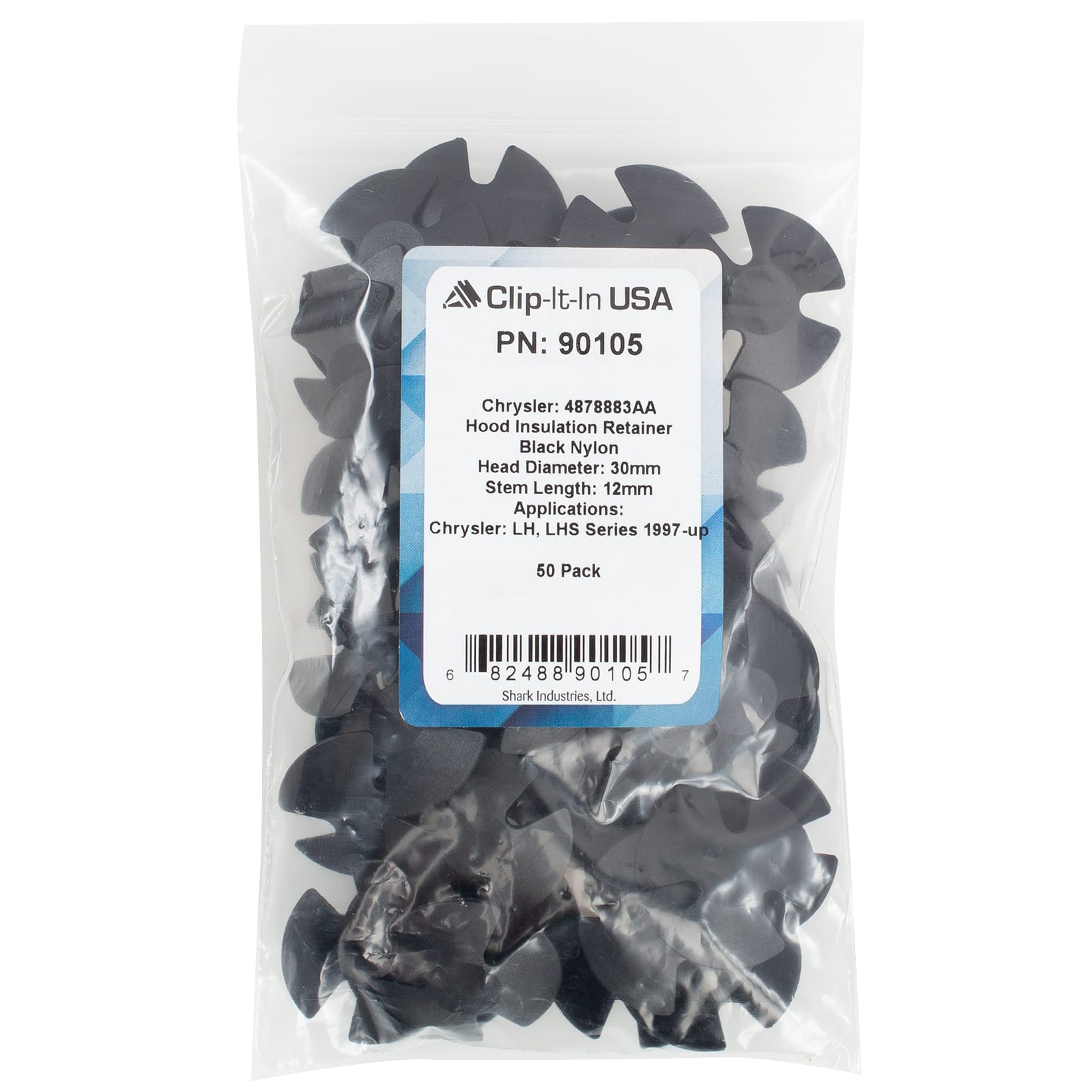 50 PK | Chrysler Hood Insulation Retainer-Black Nylon - Image 5