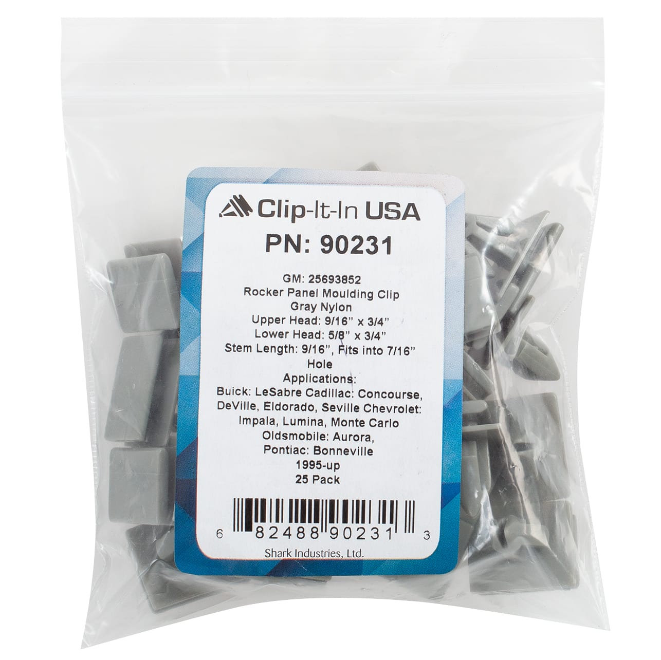 25 PK | Moulding Clip - GM 25693852-9/16 Stm. Lgth./7/16" Hole - Image 5
