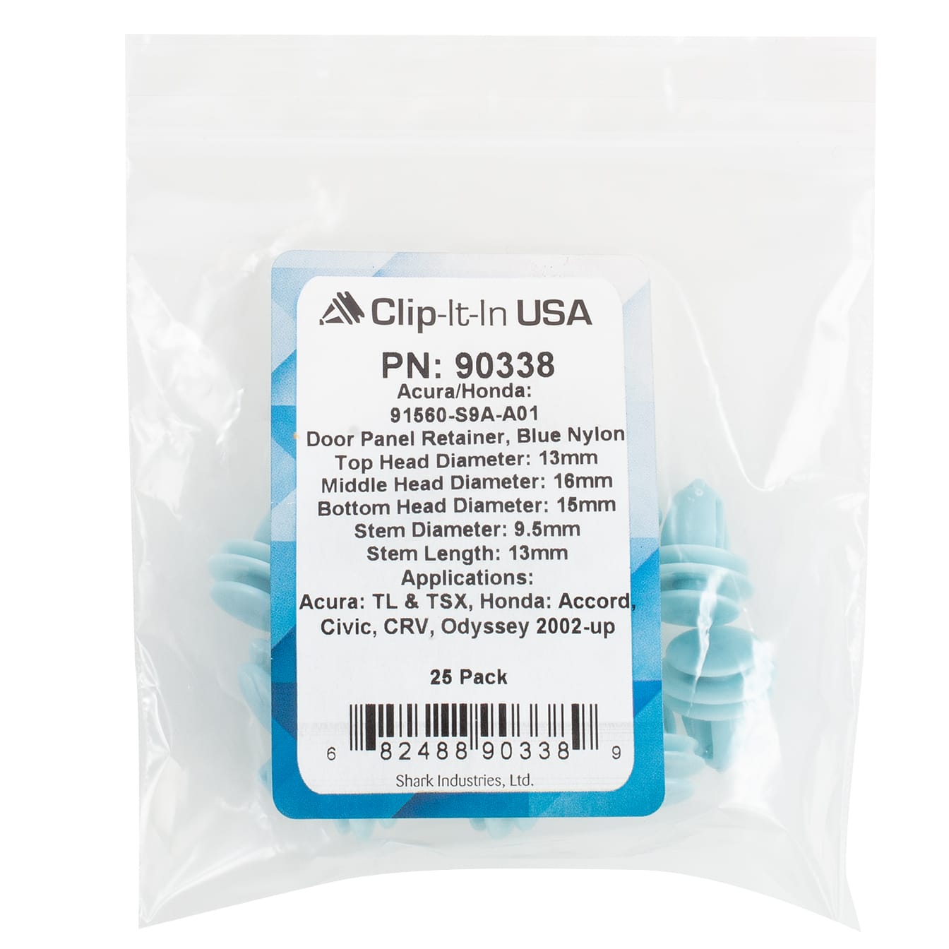 25 PK | Panel Retainer-Door - Honda 91560-S9A-A01 - Image 5