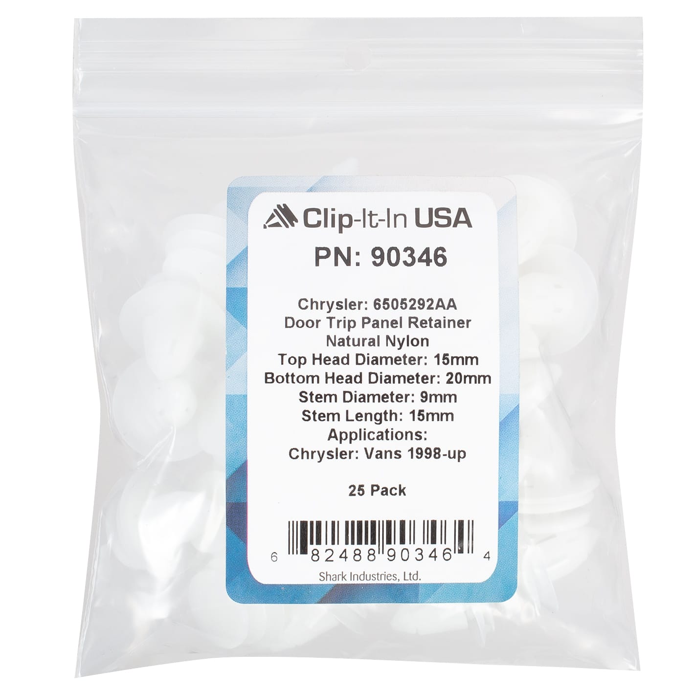 25 PK | Panel Retainer-Trim - Chrysler 6505292AA - Image 5