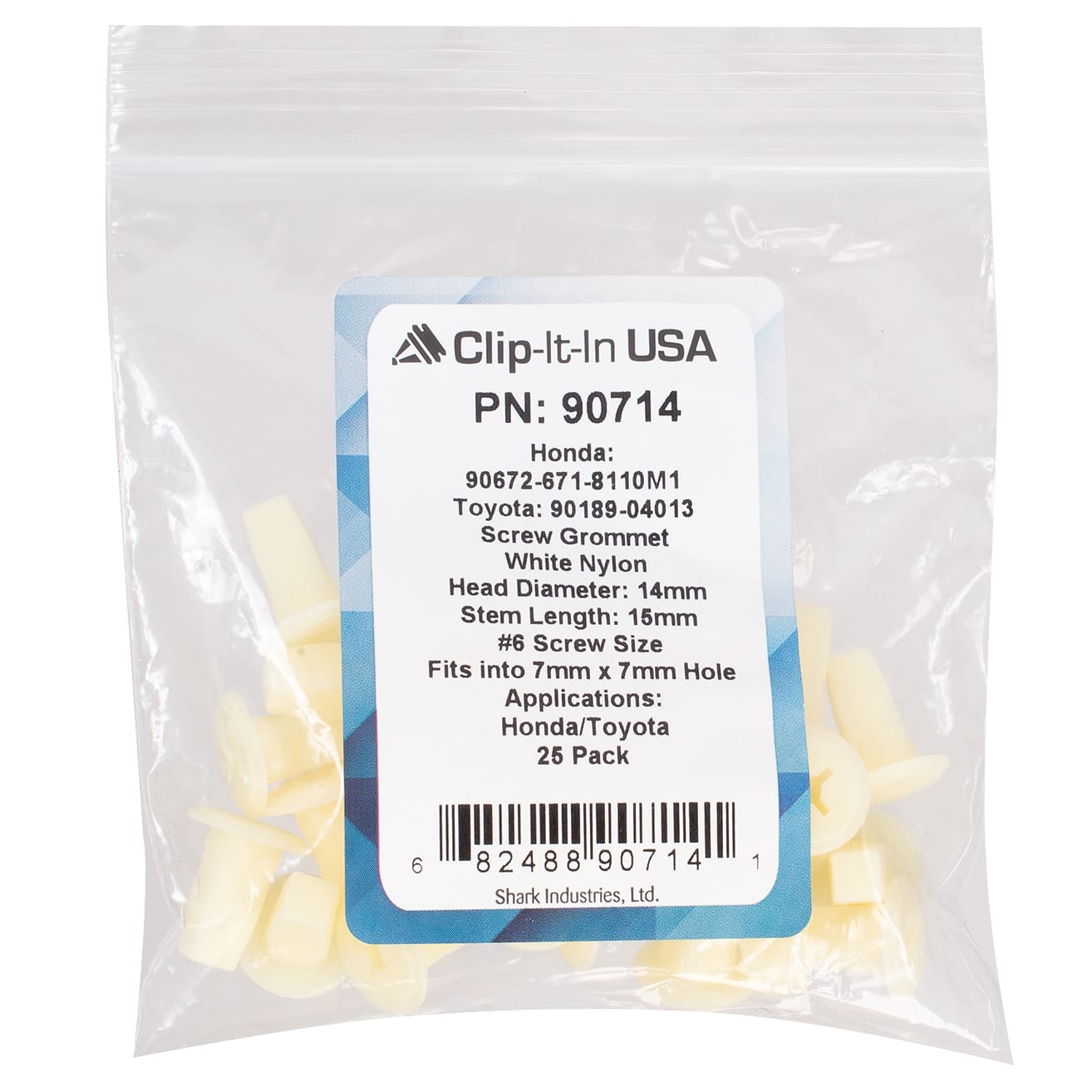 25 PK | Grommet-Screw - NY Honda 90672-671-8110M1 - Image 5