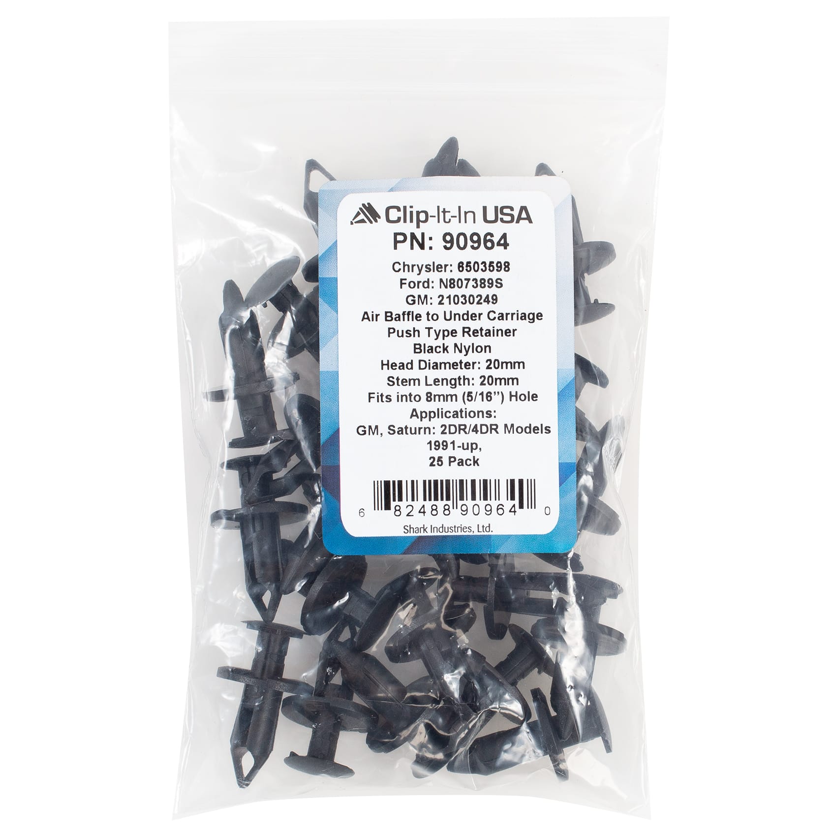 25 PK | Push Type Retainer- Chry 6503598, Ford N807389S - Image 5