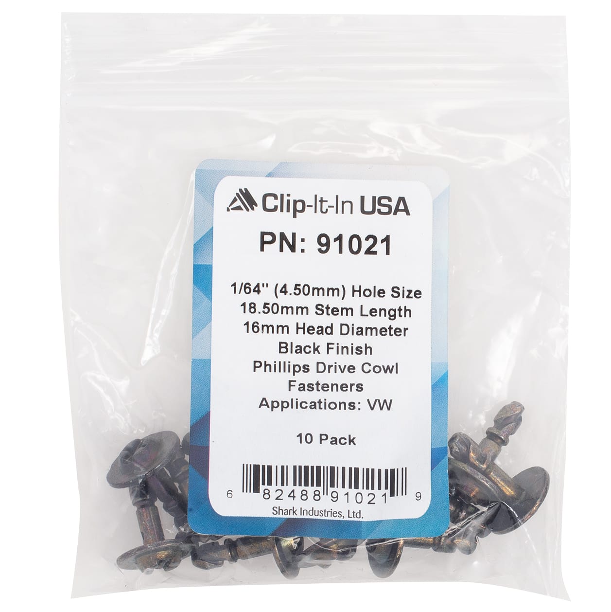 10 PK | Audi/VW- Phillips Drive Cowl Fastener 5.0mm Stem Dia. x 18.5 - Image 6