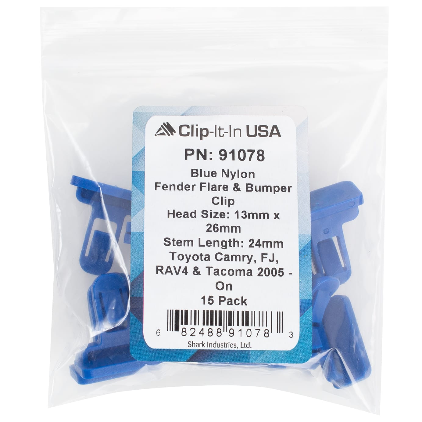 15 PK | Toyota Fender Flare & Bumper Retainer Clip - Blue Nylon - Image 6