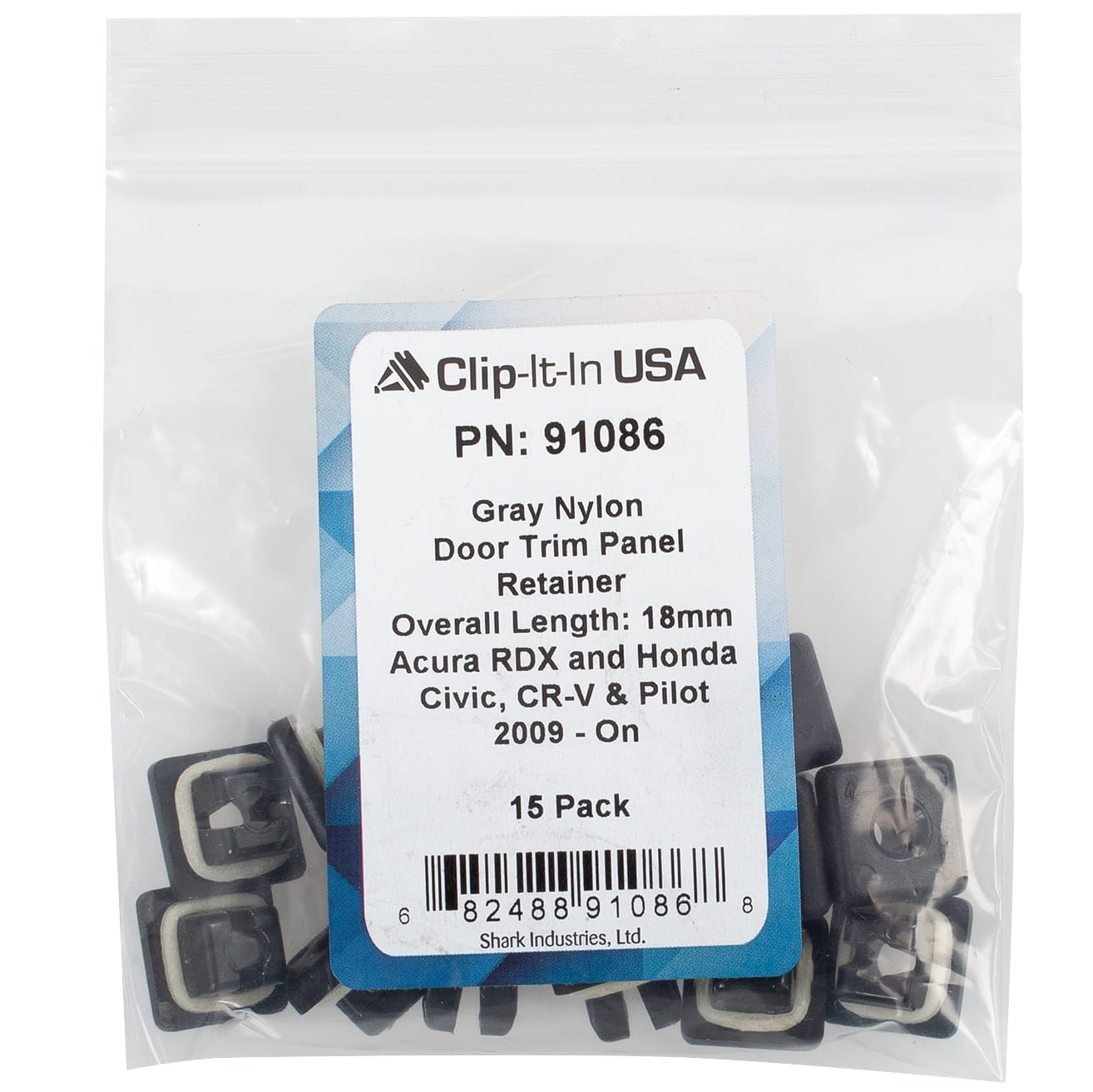 15 PK | Honda/Acura Retainer Gray Nylon - Image 5