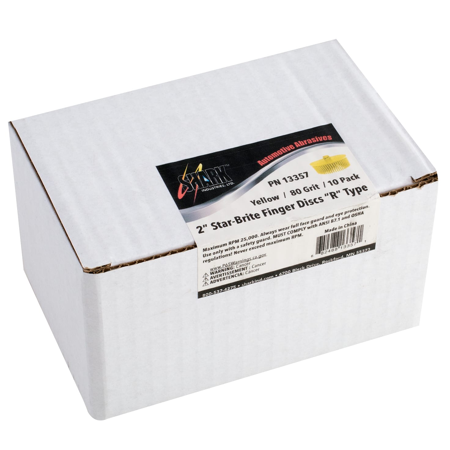 10 Pk | 2 in. Dia. Yellow Shark Finger Discs™ - 80 Grit - Image 8