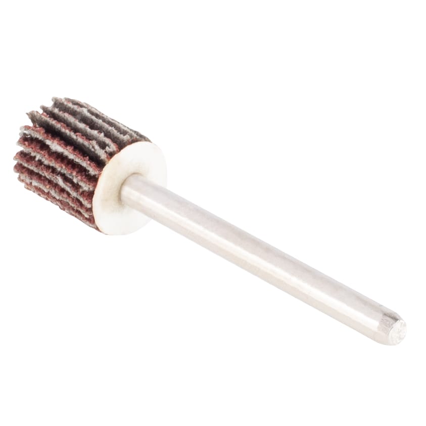 5 PK | Mini Mounted Flap Wheel - 3/8" x 3/8" x 1/8" Shank - 60 Grit - Image 2