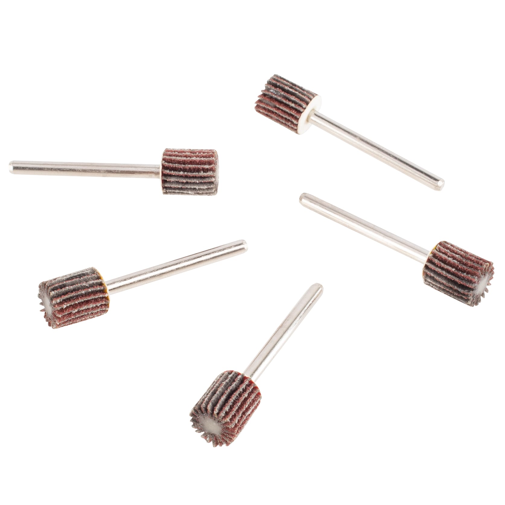 5 PK | Mini Mounted Flap Wheel - 3/8" x 3/8" x 1/8" Shank - 60 Grit - Image 3