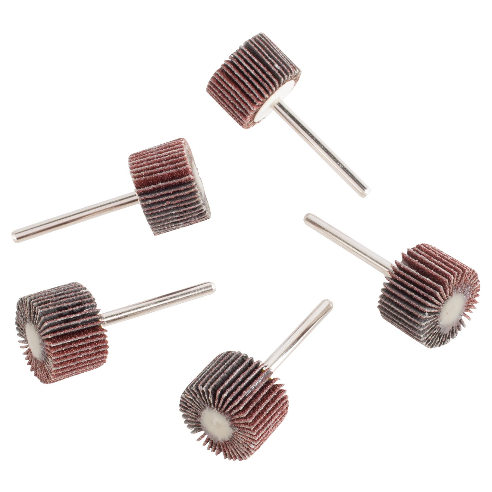 5 PK | Mini Mounted Flap Wheel - 3/4" x 1/2" x 1/8" Shank - 120 Grit - Image 3