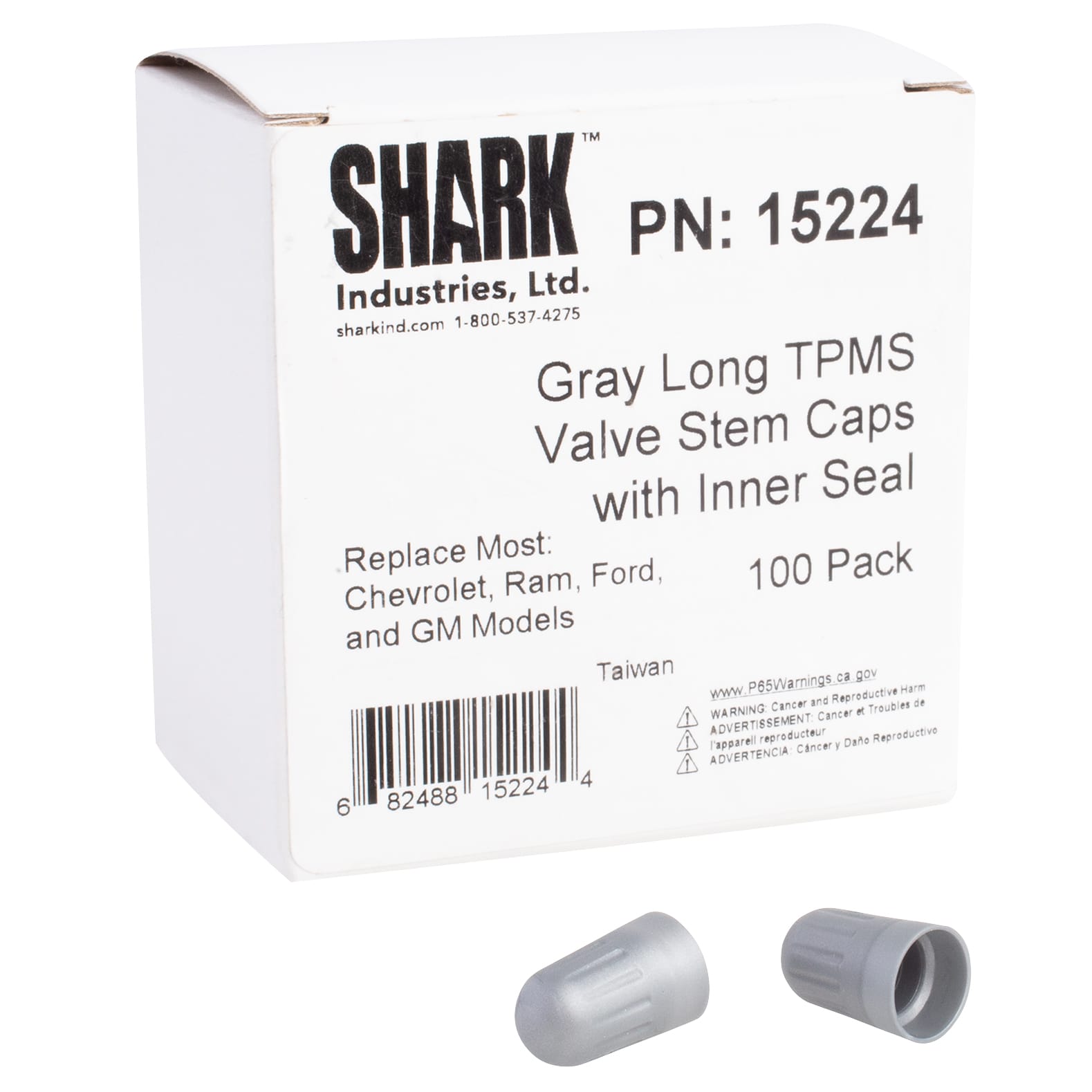 100 PK | Gray TPMS Valve Stem Caps with Inner Seal - Long - Image 7