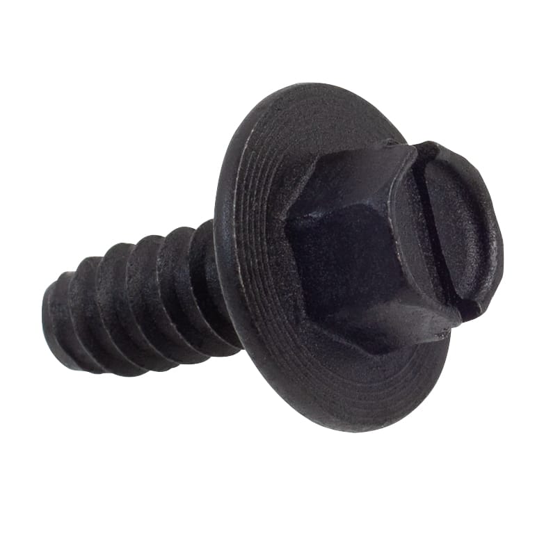 50 PK | Slotted Hex Washer Head License Plate Screw #14 X 5/8 in. Black - Image 4