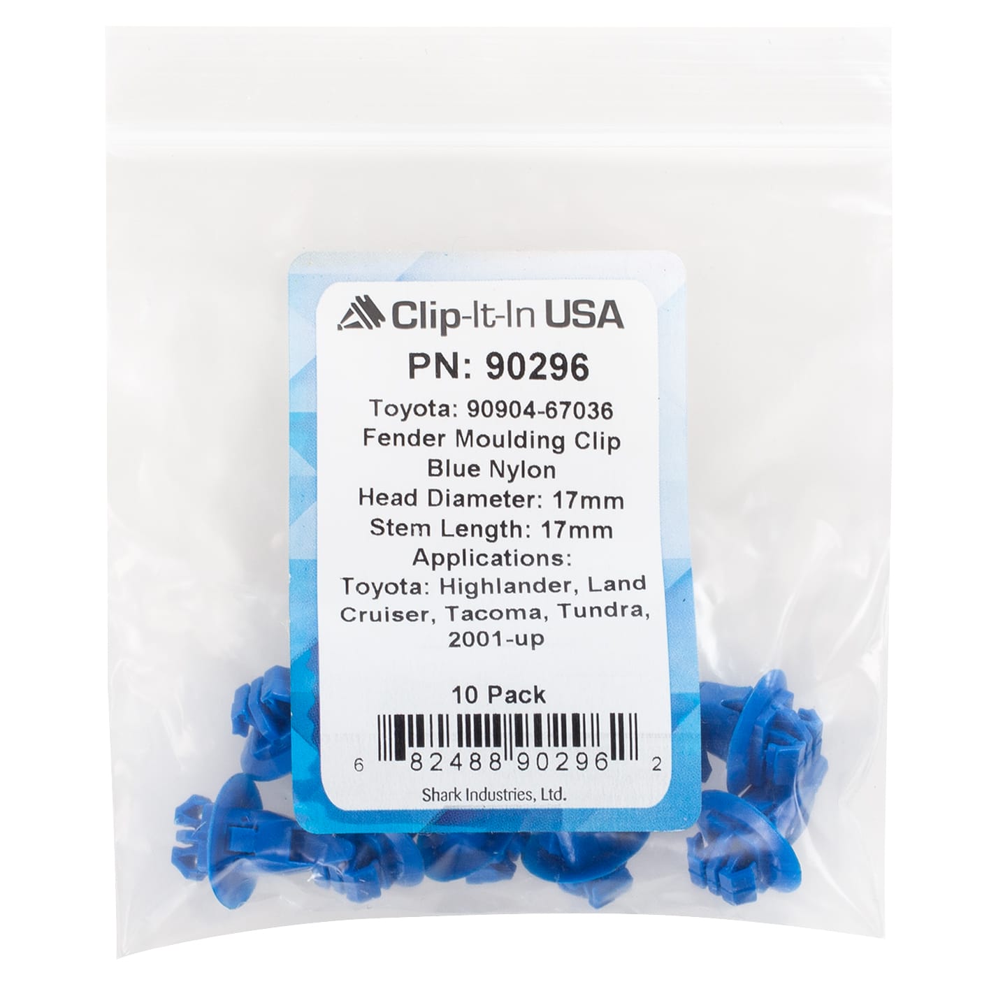 10 PK | Moulding Clip/Fender - Toyota 90904-67036 - Image 5