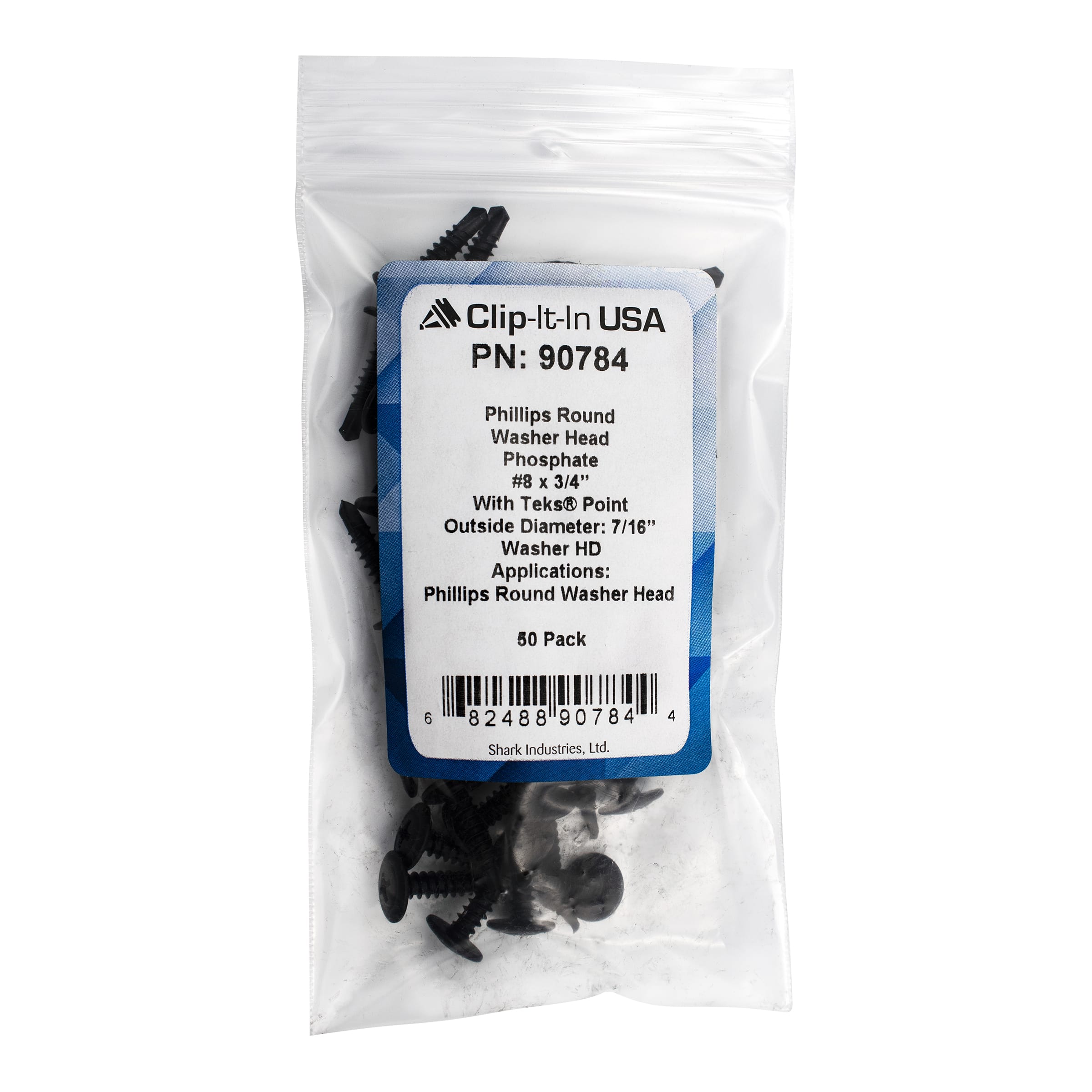 50 PK | Phillips Washer Head Teks Tapping Screw #8 X 3/4 in. Phosphate - Image 3