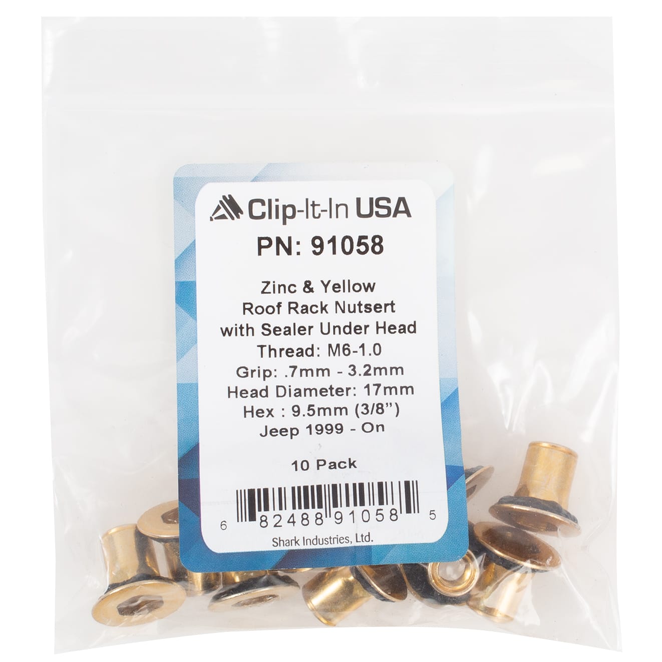 10 PK | Chrysler Roof Rack Nutsert w/Seal. 17MM Head Dia. - Image 5