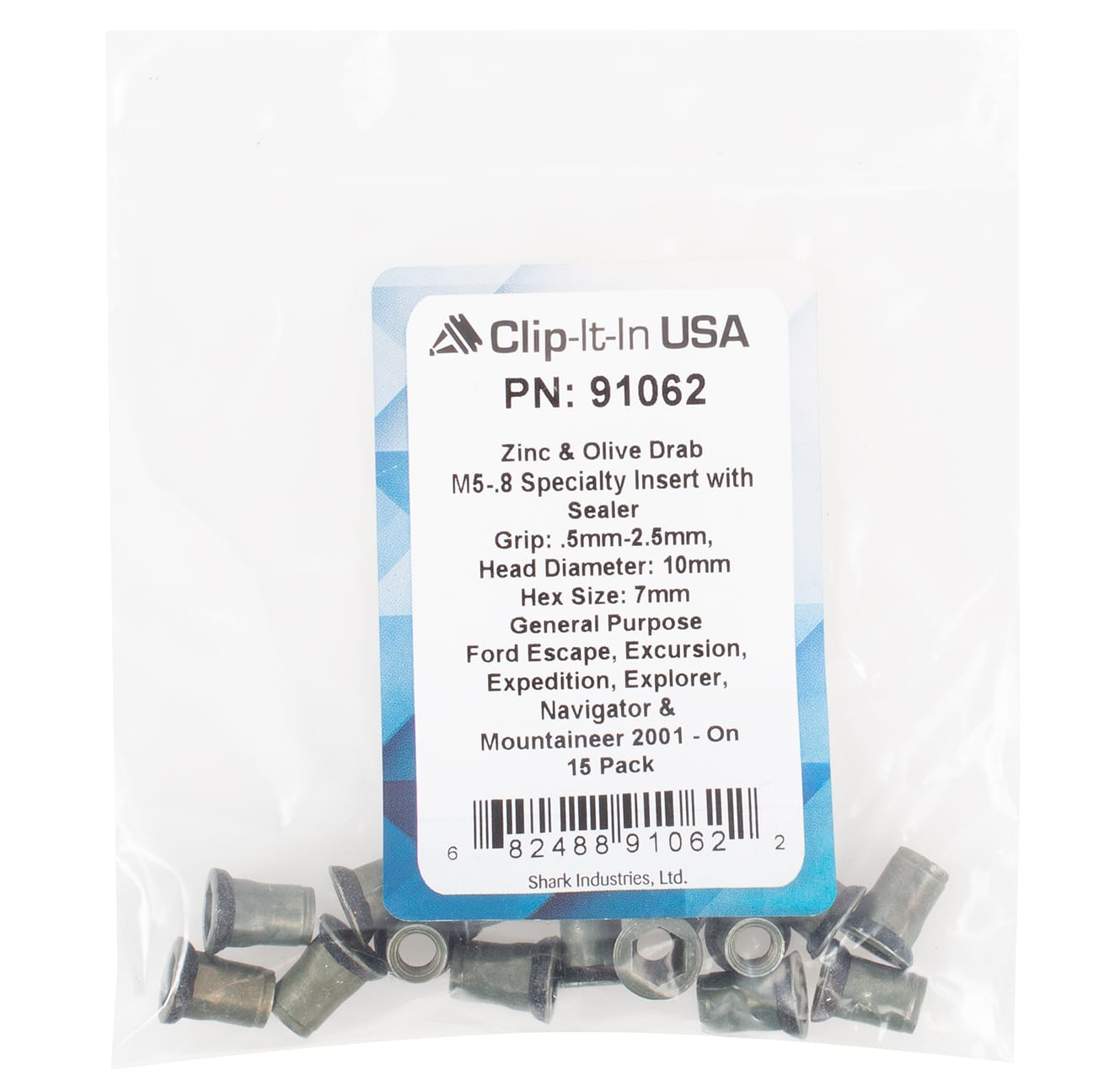 15 PK | Ford Spec. Insert. M5-.8 5MM-2.5MM Grip - Image 5