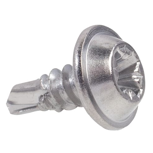 50 PK | Phillips Washer Head Tap. Screw w/Teks Point #8x3/8 in. Chrome - Image 4