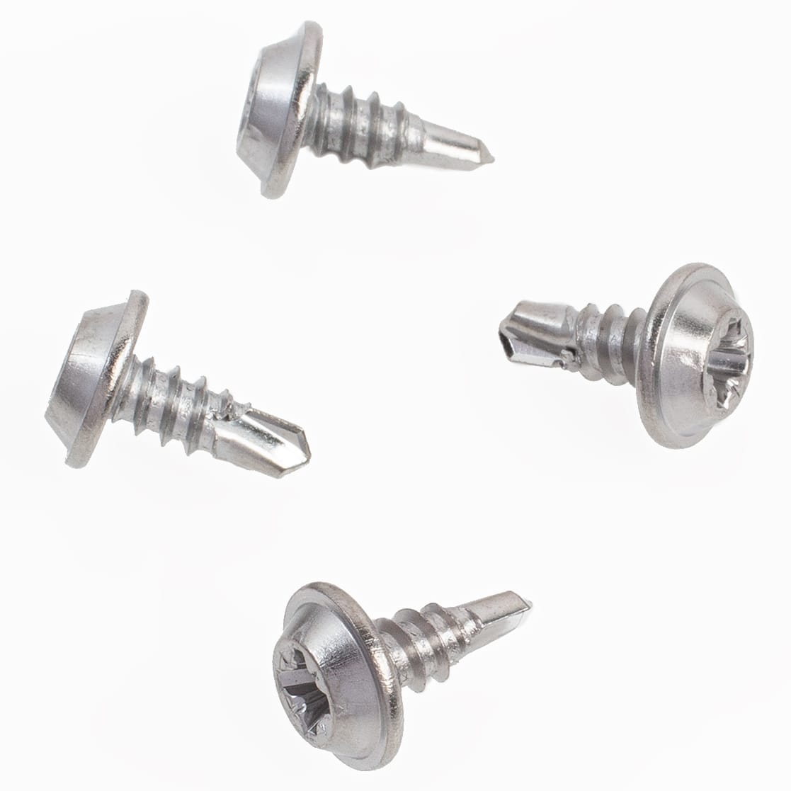50 PK | Phillips Washer Head Tap. Screw w/Teks Point #8x3/8 in. Chrome - Image 5