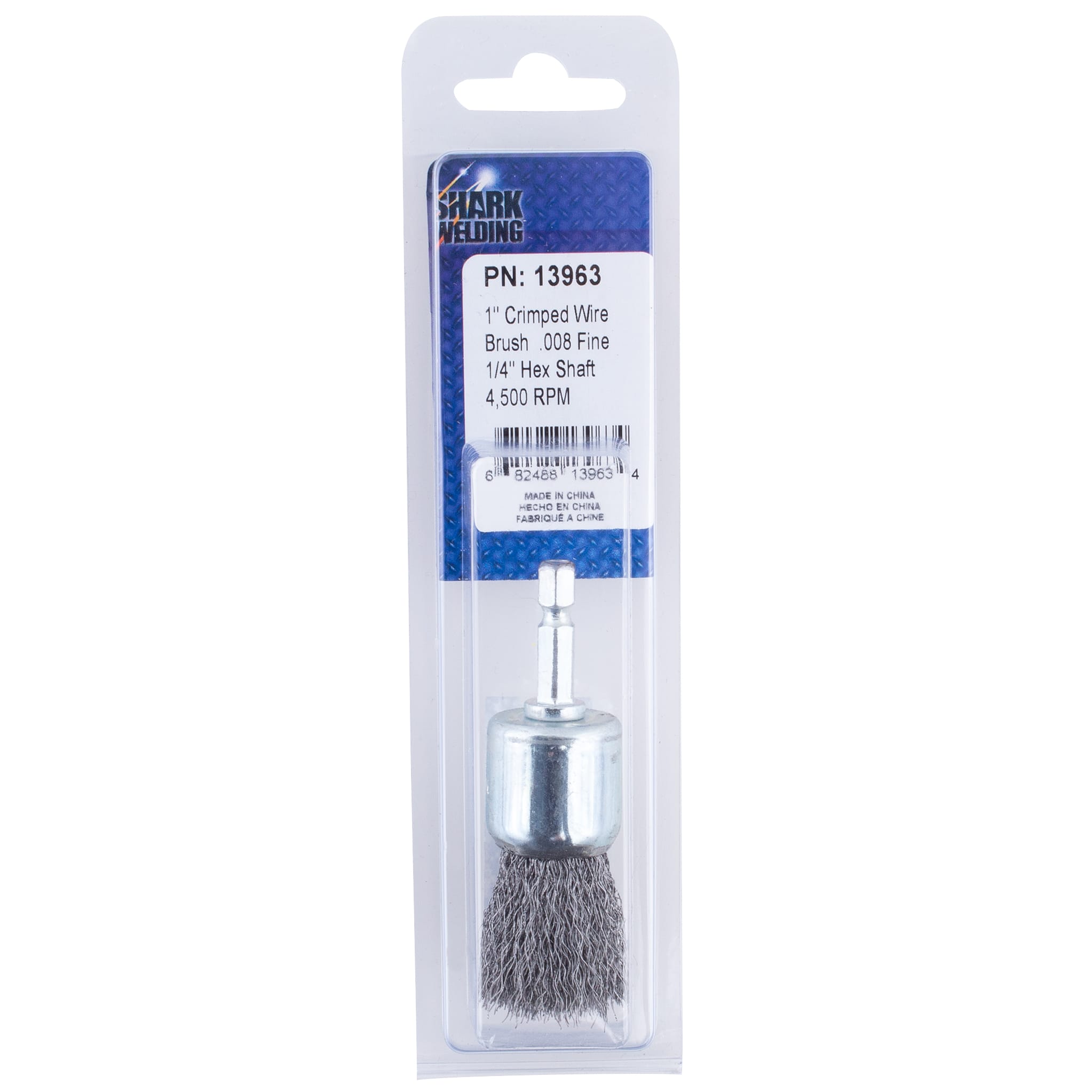 1" Crimped End Brush on 1/4" Hex Shaft - .008 Fine Wire - Image 6
