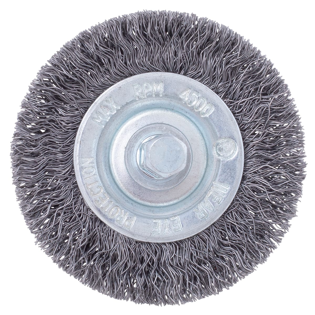 2" Crimped Wire Brush on 1/4" Hex Shaft - .008 Fine Wire - Image 2