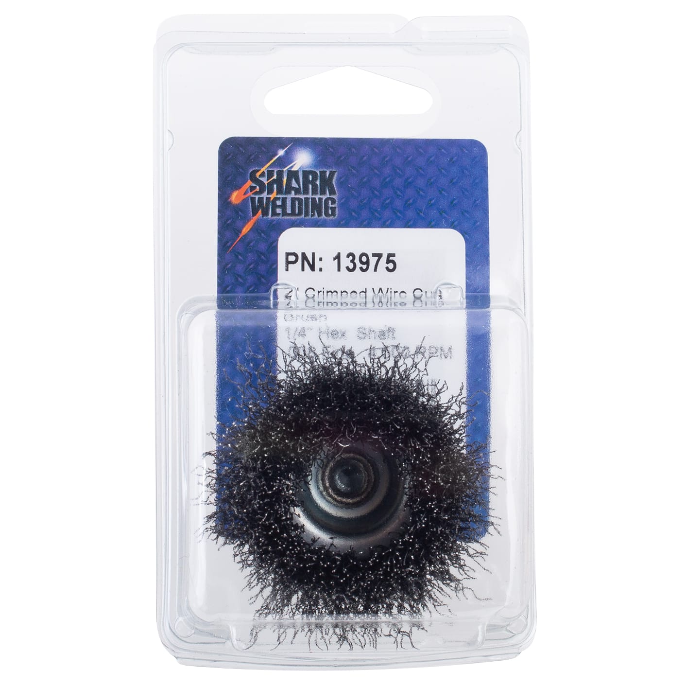 2" Crimped Cup Brush on 1/4" Hex Shaft - .008 Fine Wire - Image 6